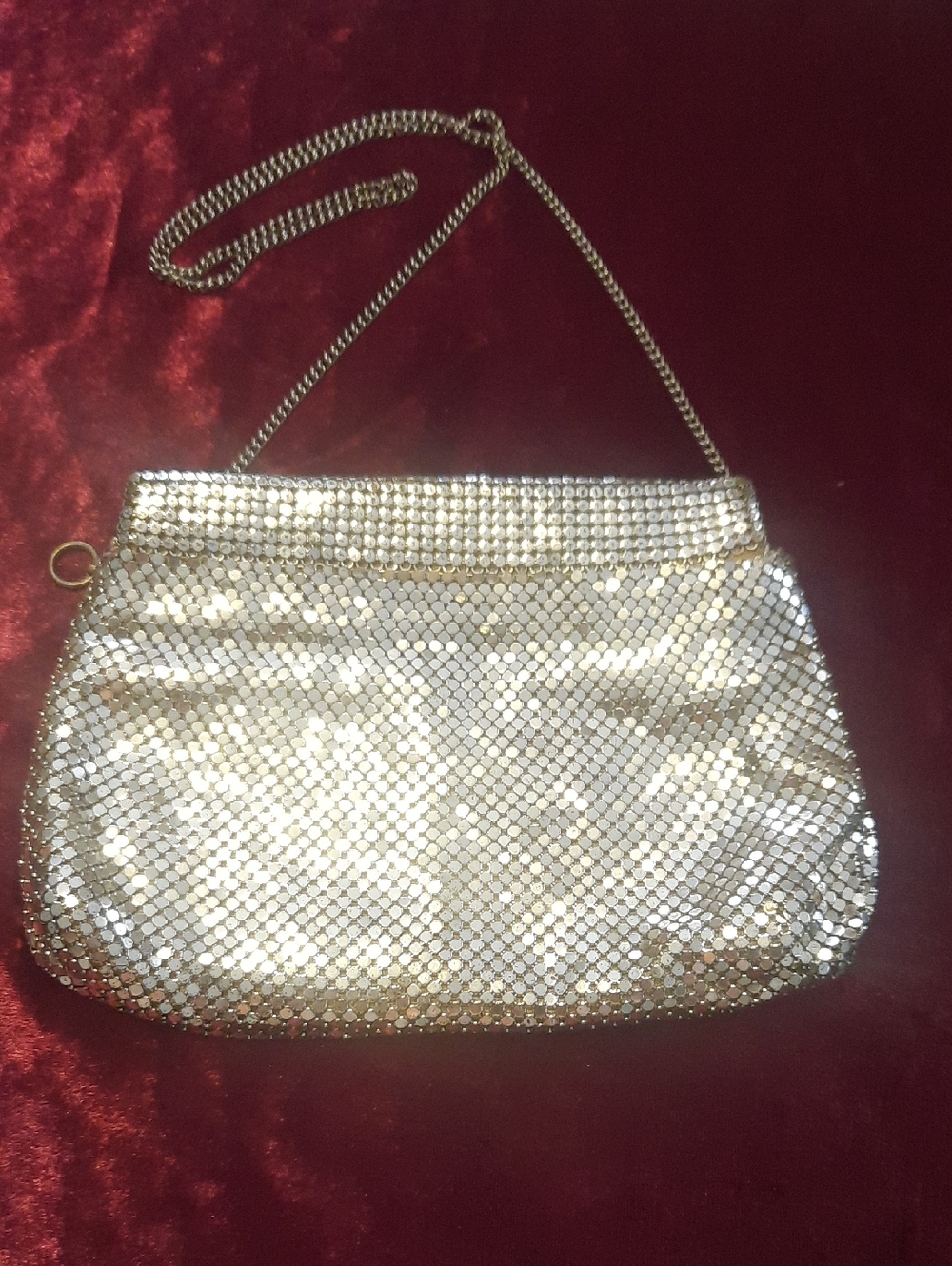 Metallic Silver Whiting And Davis Pouch.